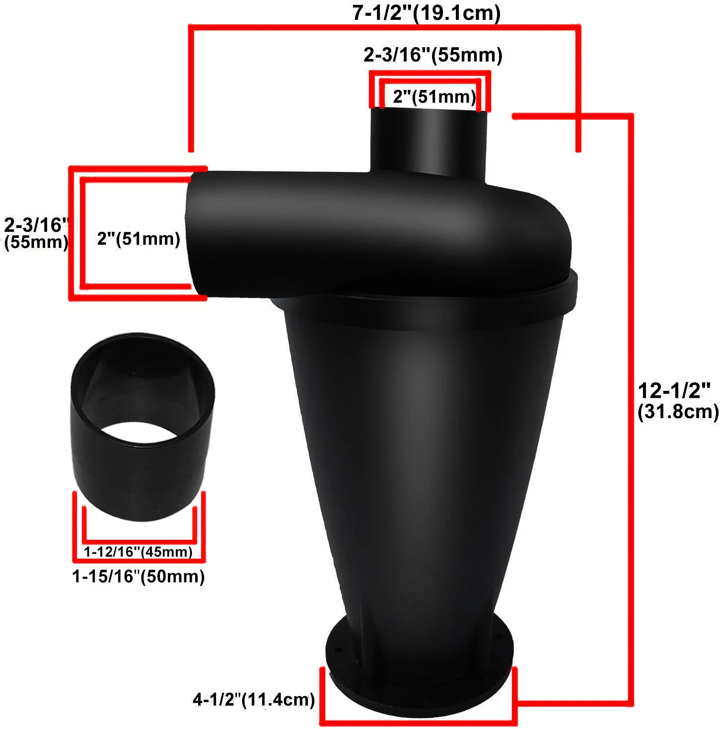 Ciclón de polvo DIY turboalimentado de tercera generación, recipiente colector de polvo Industrial, aspiradora, limpieza del hogar con Base de brida