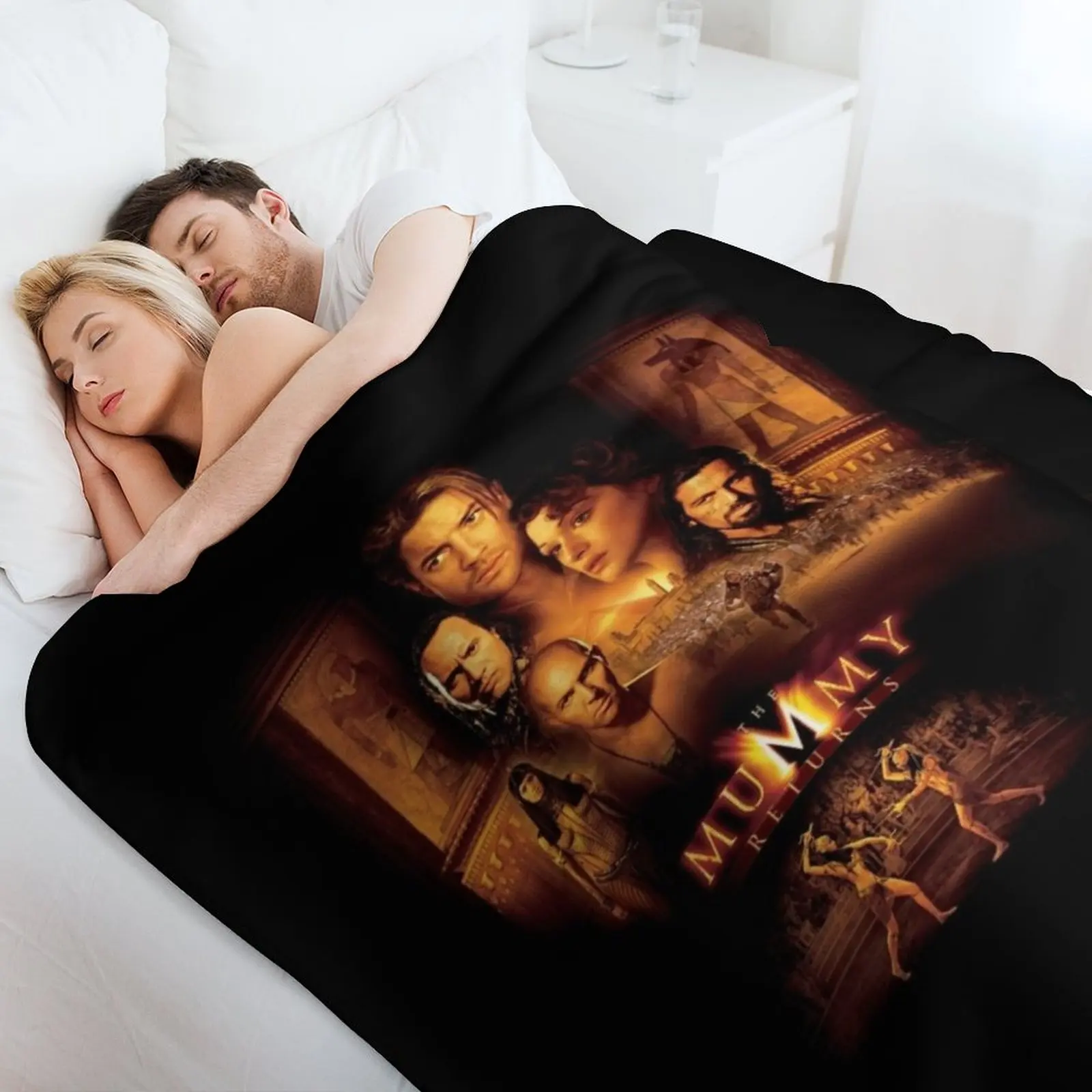 Copia de Key Art of The MUMMY RETURNS (2001) رمي بطانية Beautifuls Furrys سرير مزخرف بطانية أرائك عصرية