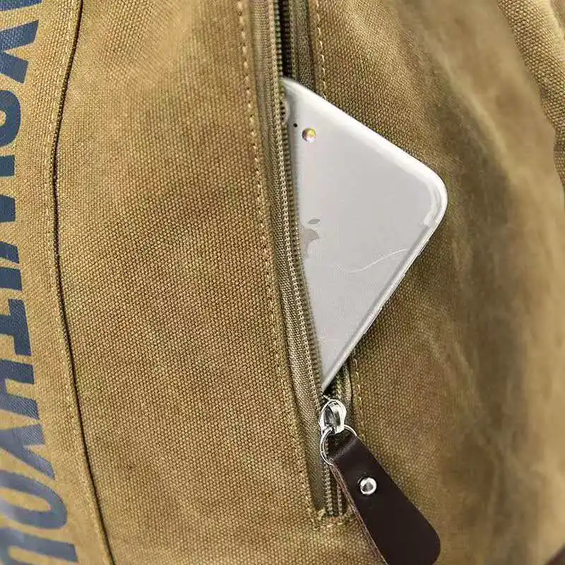 2026 mochila de lona com alças duplas, bolsa balde de grande capacidade adequada para homens e mulheres, uso de viagens casuais ao ar livre