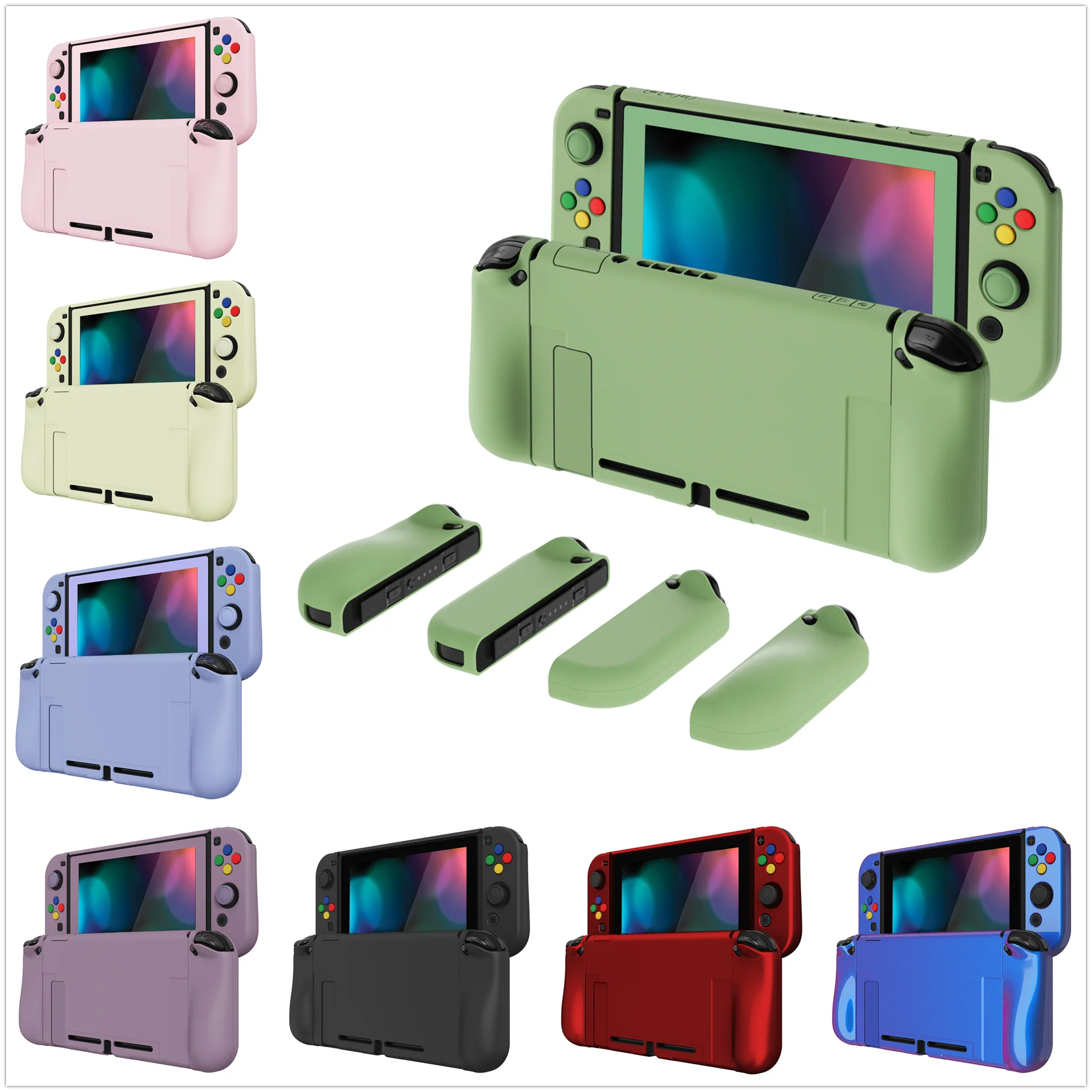 

PlayVital AlterGrips Dockable Protective Case Ergonomic Grip Case Shell for Nintendo Switch with Matching Screen Protector