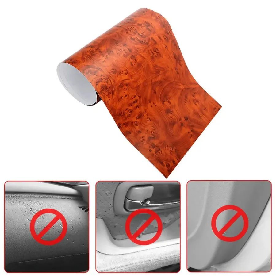 1pc 30*100cm Car Auto Interior Universal Wrap Sticker DIY Glossy Wood Grain Vinyl Film Water-proof Decal Film Protector Mount