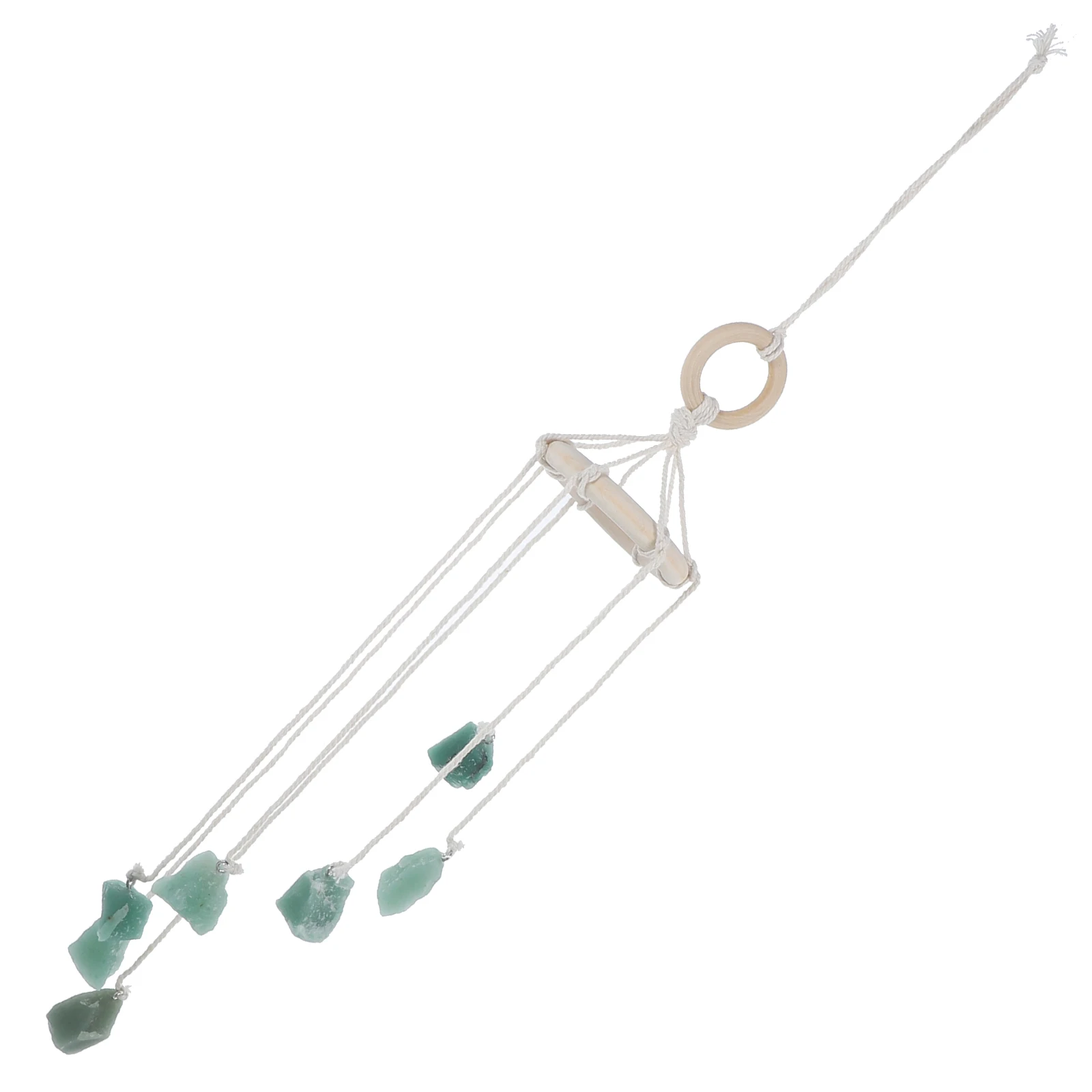 

Dongling Jade Wind Bell Chakra Stone Chime Lucky Decorations Windchimes Indoor Weave