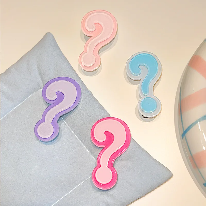 4Pcs Cute Question Mark Acrylic Hair Clips - Colorful Hair Accessories for Women Girls, Daily/Party Hairstyling Decor Hairpin