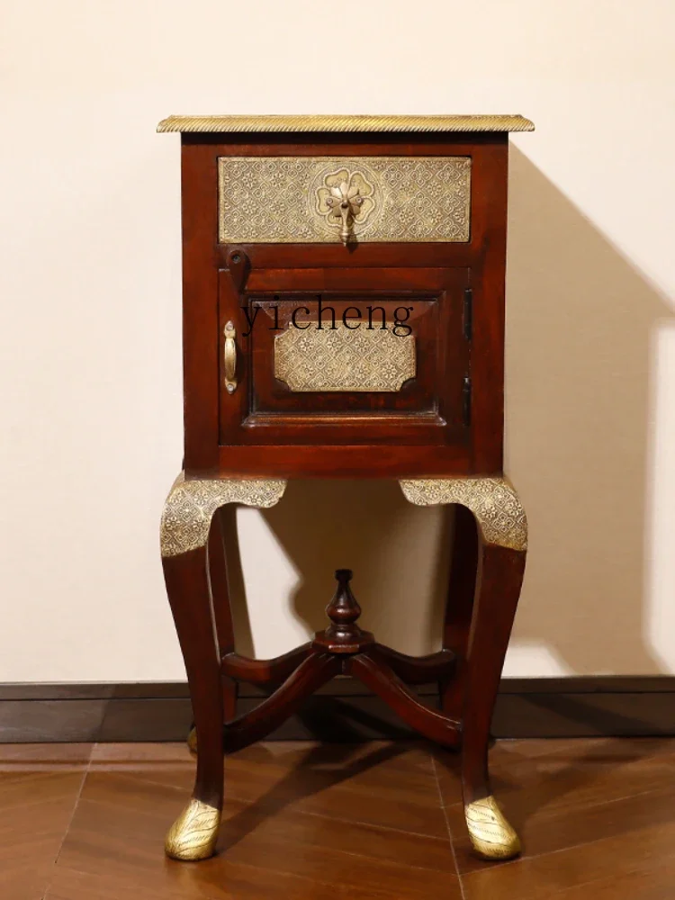ii10.9-Solid Wood Bedside Table Small Extremely Narrow Bedside Cabinet Sandwich Small Chest of Drawers
