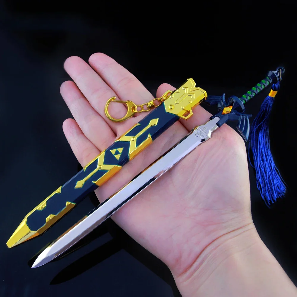 Die Hyrule Fantasie Waffe Link Master Schwert Hylian Schild Spiel Schlüssel bund Waffe Modell Katana Samurai Spielzeug für Jungen Halloween Geschenk