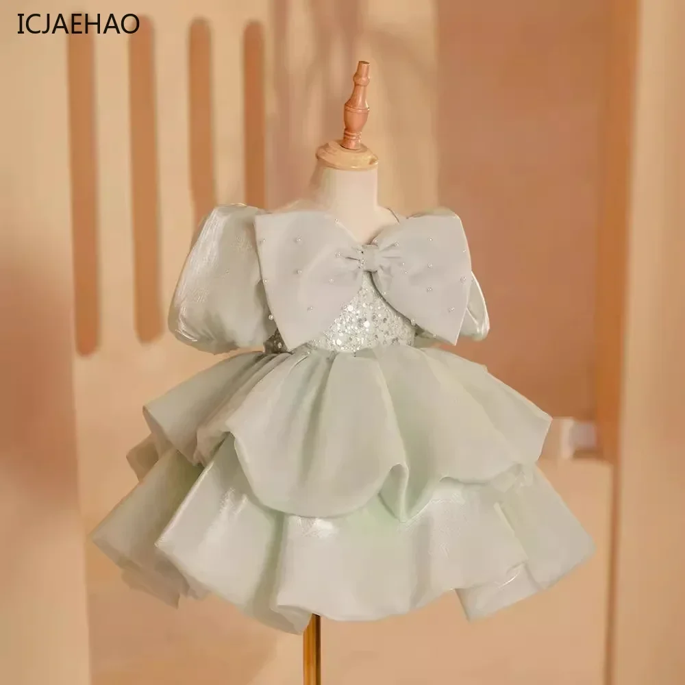 

2025 Girl's Elegant Ball Gown Tutu Green Dresses Children Clothes Costume Perfect DressKids Party Clothes for Birthday, Wedding