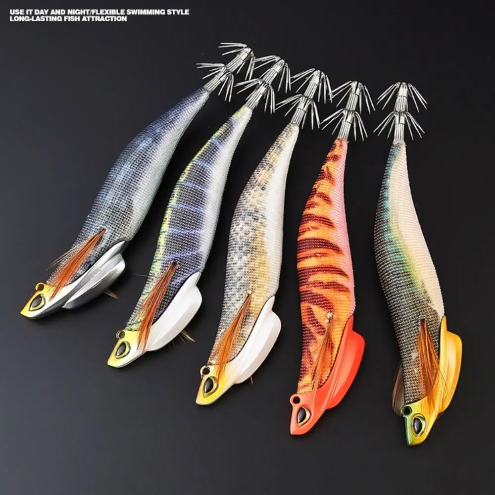 Nuevo Señuelos tipo Gamba de madera ABS, 13cm/30g, 5 colores, plantillas de señuelo de pulpo, cebo de pesca