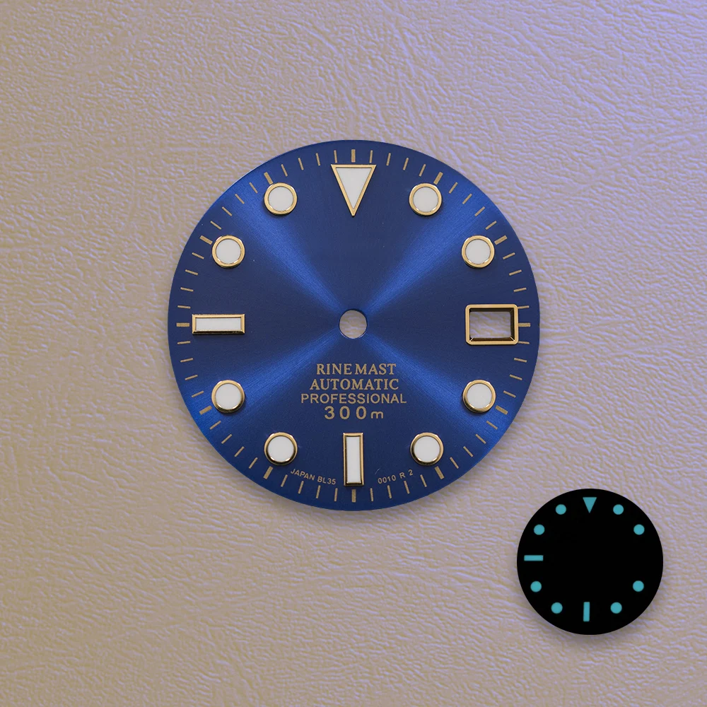 Best sellers 28.5mm S Logo MARINE Dial Ice Blue Noctilucentnt Suitable for NH35 NH36 Movement Watch Modification Accessories