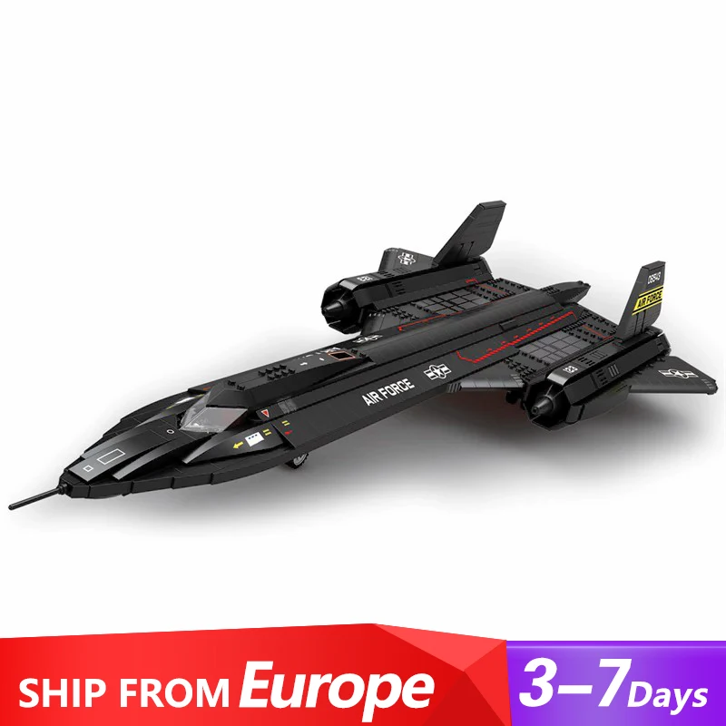 Military Building Blocks Aircraft SR-71 Blackbir long range Fighter Model,Collectible Airplane Model 1775pcs Gift Set for Adults