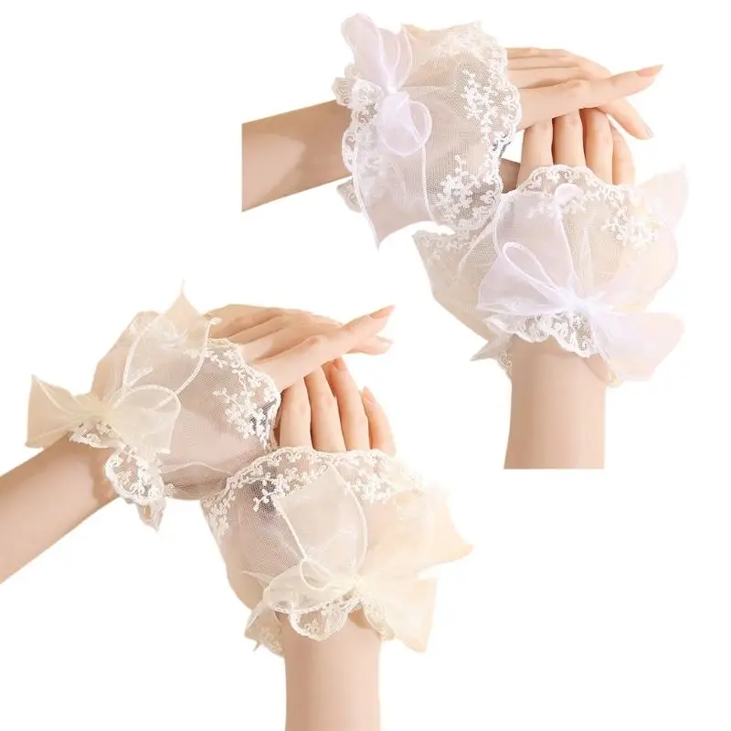 

652F Элегантные перчатки с вышитой отделкой, вентилируемые аксессуары для вечерней одежды