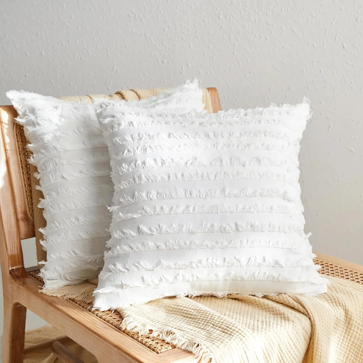 

White Cushion Covers 30x50cm 45x45cm Throw Pillow Cover for Couch Home Decor Pillows for Sofa Bedroom Solid Color Pillow Cases