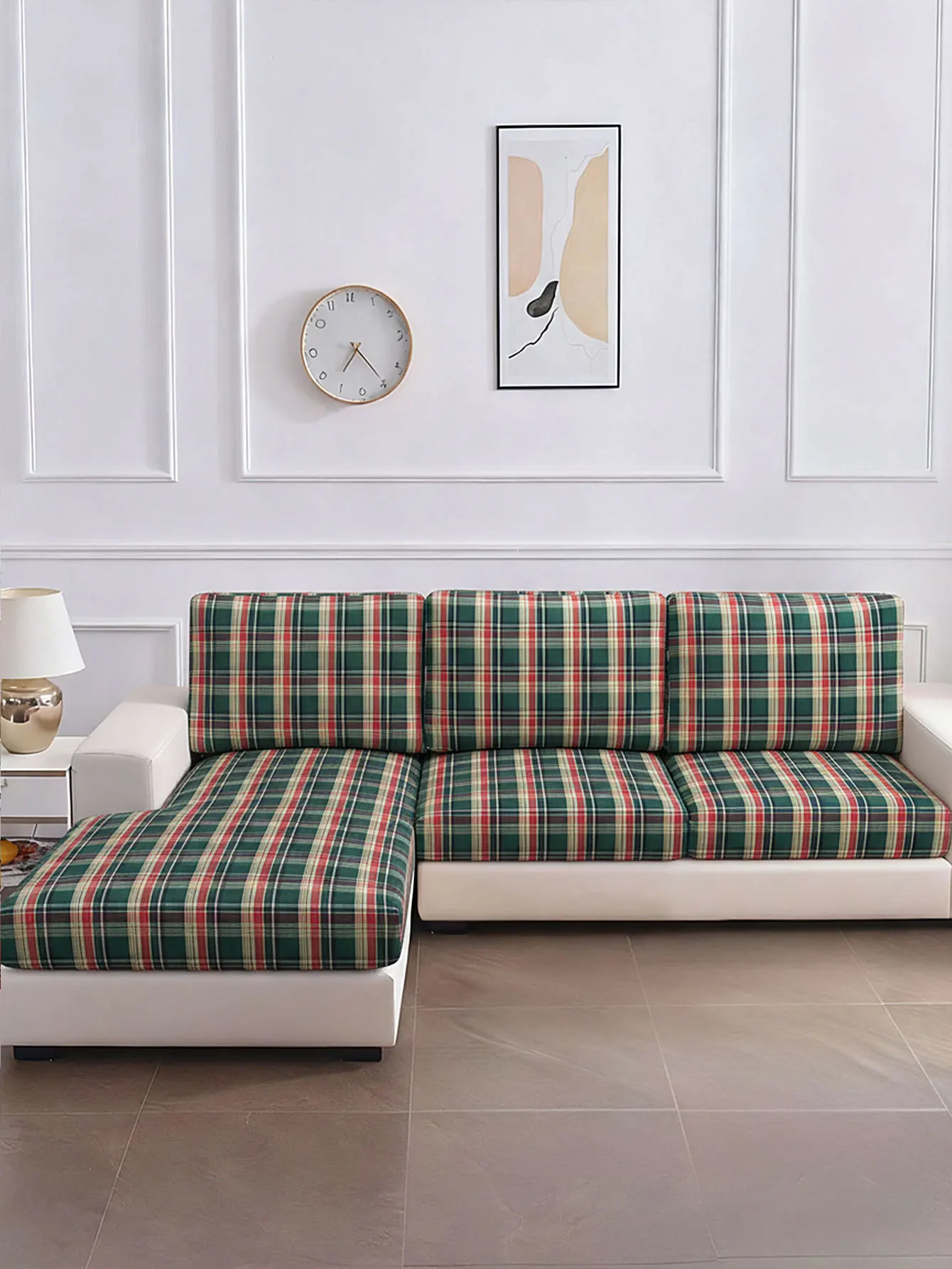 

High-elasticity printed sofa cover, suitable for outdoor living rooms, Christmas sofa cover