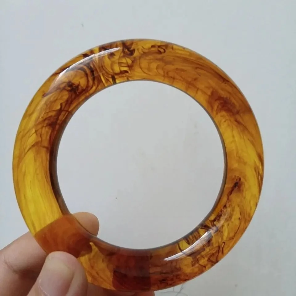 

58-62mm Mexico Sky Amber Beeswax Bangle Bracelet Ladies' Popular Ethnic Style Designer Jewellery