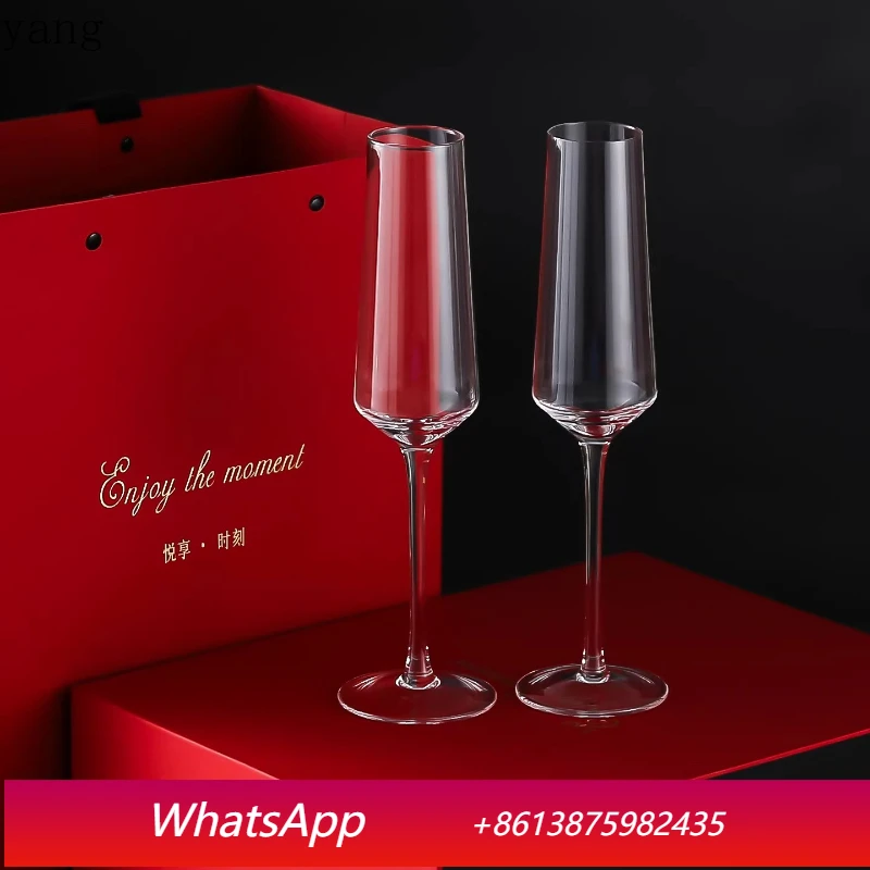 

LMM light luxury champagne glasses a pair of mountain climbing goblets DIY wedding toast practical