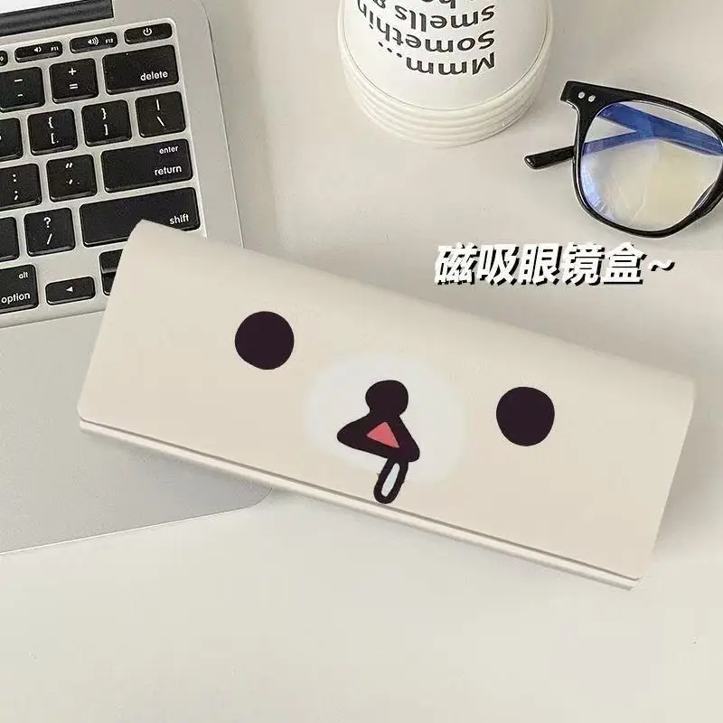 حافظة نظارات Rilakkuma على الطراز الياباني صندوق تخزين نظارات قصر النظر جذابة مغناطيسية لطيفة سعة كبيرة صندوق نظارات شمسية مضاد للسقوط