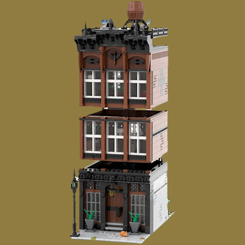 2062 Piezas Casa de Pueblo Gótica MOC, Bloques de Construcción Modulares Personalizables, Diseño Creativo, Juguete Educativo DIY para Niños, Regalo de Ensamblaje