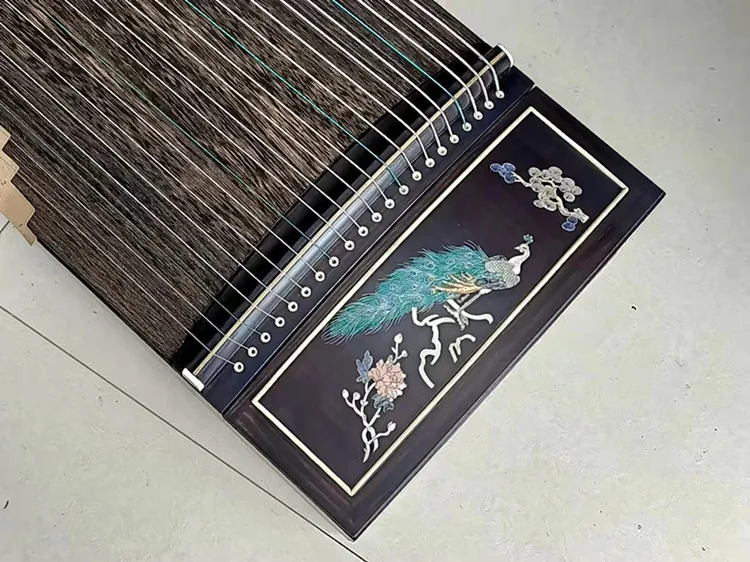 Guzheng 163cm ebony peacock figure Chinese string instruments