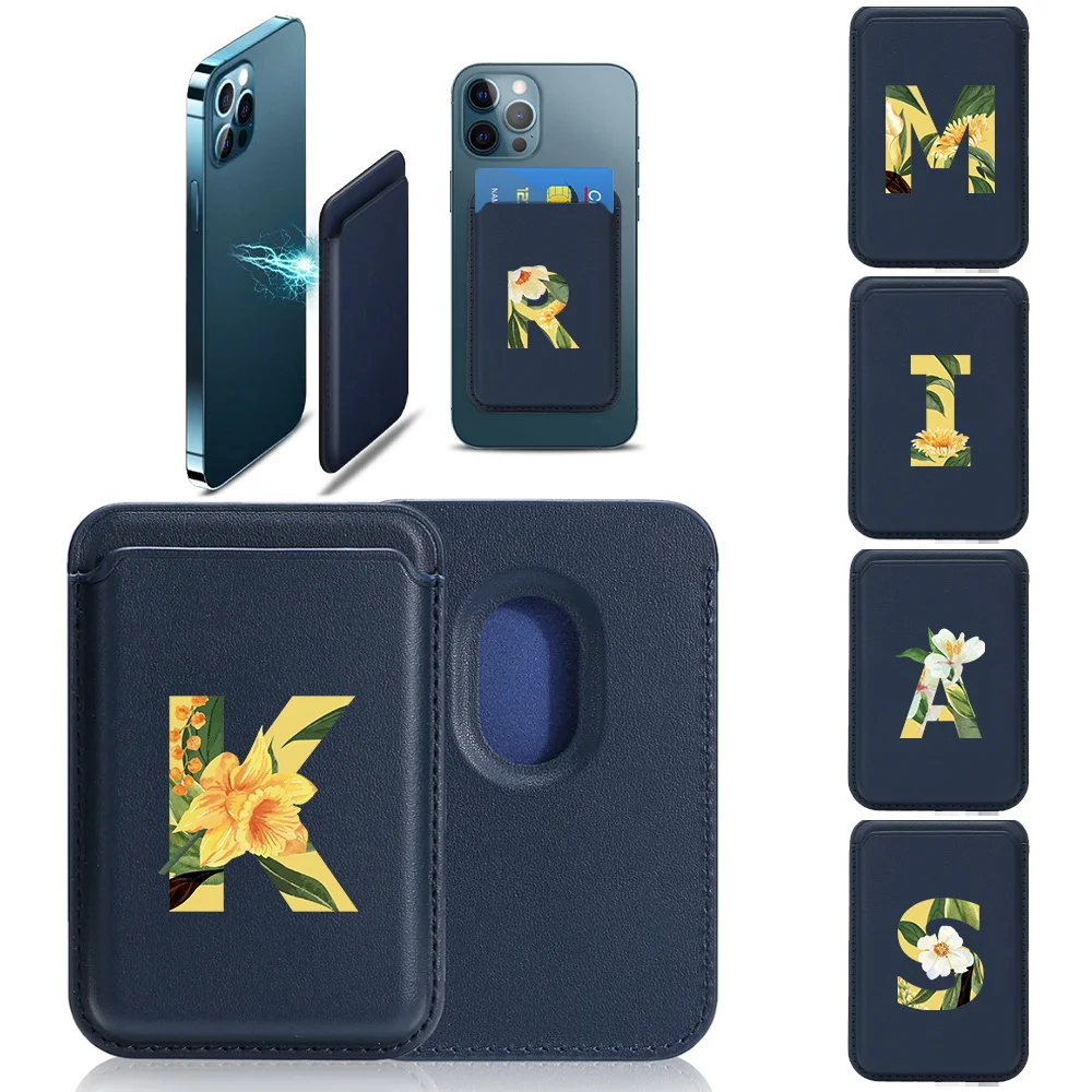 

Detachable Card Wallet PU Leather Phone Back Card Easy To Clean Holder Ideal For Students, Commuters & Travelers Floral Pattern