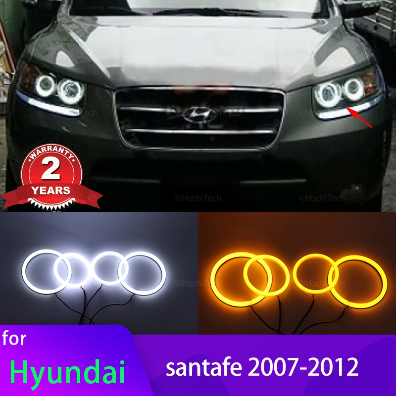 

Switchback Cotton Light Halo Rings DRL LED Angel Eyes Kit For Hyundai Santa Fe santafe 2007-2012 Car-styling Headlight Retrofit