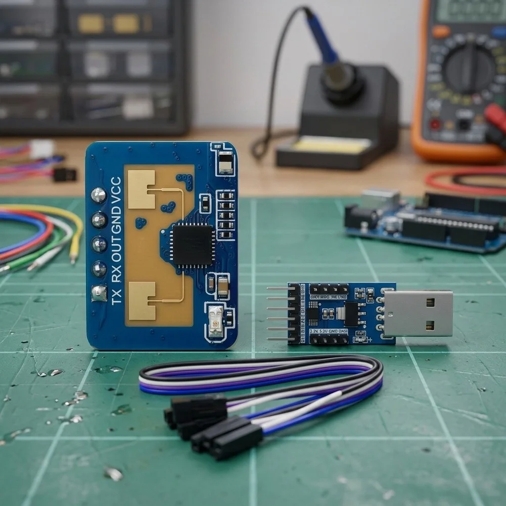 Compact LD2410C mmWave Presence Detector for Smart Lighting HVAC and Security Systems 22mm x 16mm PCB Mountable Module