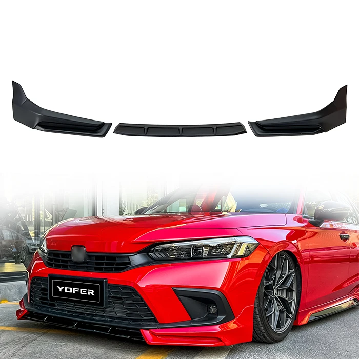 Yofer unpainted auto Spare Parts front bumpers diffuser 3-PCS car accessories lip splitter universal for civic