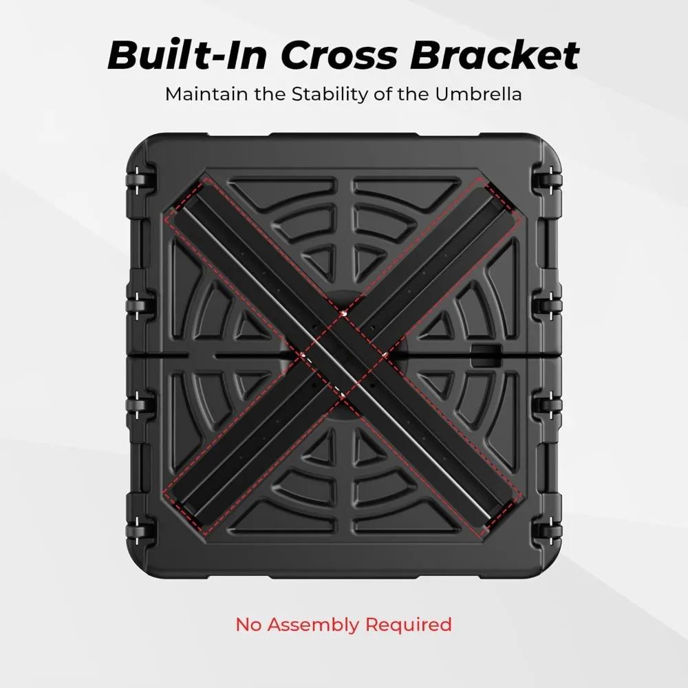 Cantilever Umbrella, Base 253lb-363lb, Heavy-Duty Rolling Outdoor Umbrella Base Stand H110, Refillable High-Density