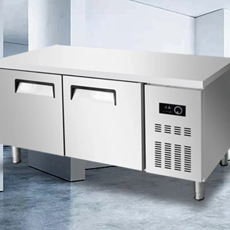 

Commercial refrigerated fresh-keeping workbench Frozen four-door six-door freezer Stainless steel flat-cold milk tea shop refrig