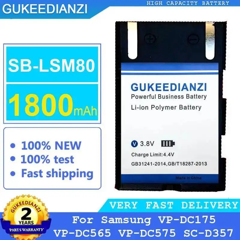 

Long-Lasting Camera Battery For Samsung VP-DC175 VP-DC565 VP-DC575 SC-D357 1800Mah Reliable Power Supply SB-LSM80