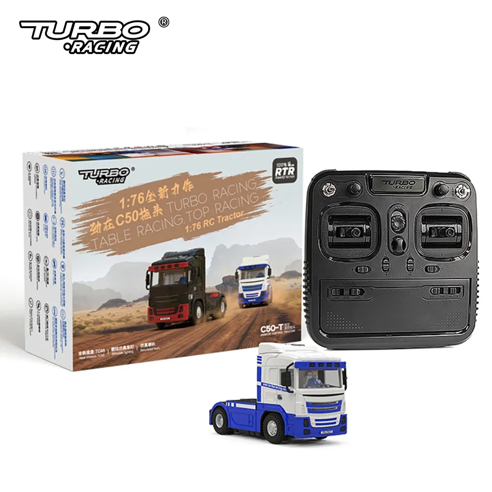 TURBO RACING 1:76 C50 C50-T trailer half truck four-wheel drive container large truck full proportion remote control mini RC car