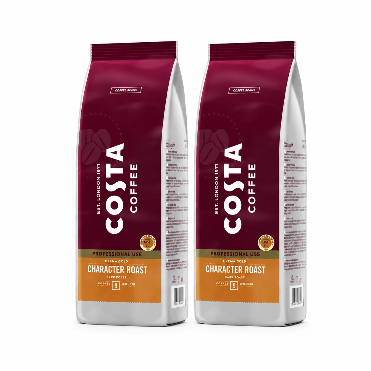 2x Kawa ziarnista COSTA COFFEE Pro Crema Gold Dark Roast 1kg  z Polski za $31.32 / ~119zł