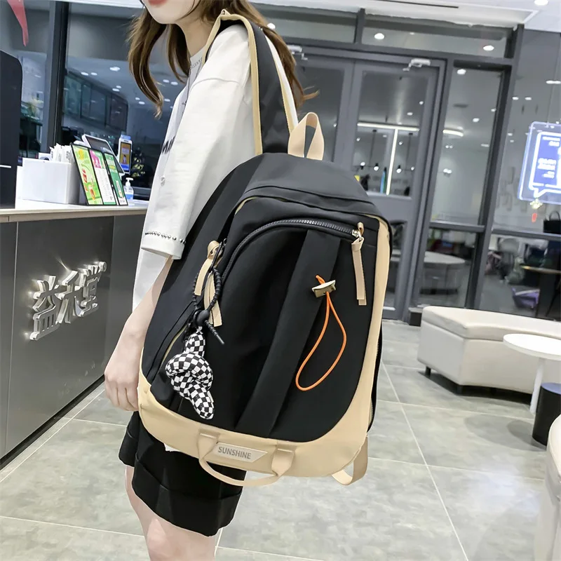 Computer Backage Women's Backpack Bag 2022 Trend Large Capacity Schoolbags for Student Panelled Fashion Panelled Female Backbags