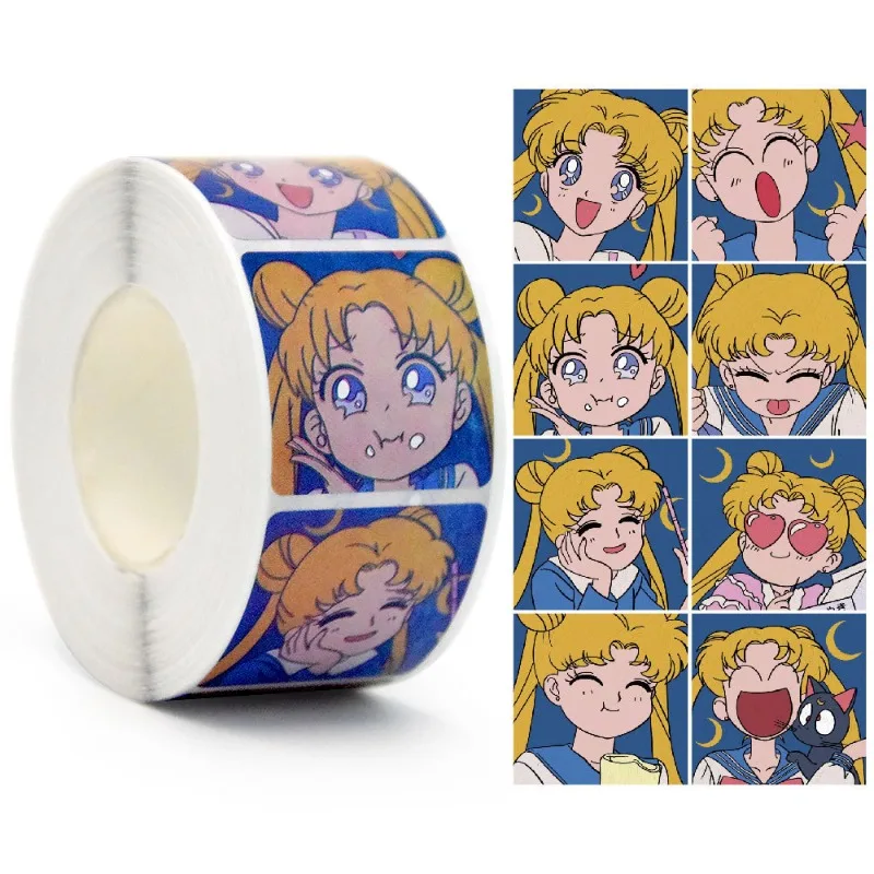 

500PCS Kawaii Anime Sailor Moon Series Sticker Creativity Cartoon Character Cute Printing DIY Graffiti Sticker Girls Gift
