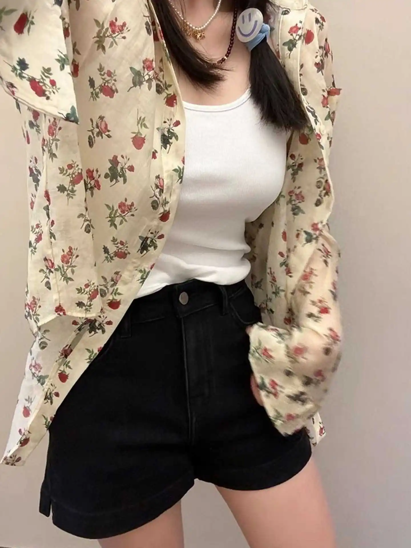 Summer Women American Retro Simple Jean Shorts Black Kpop Japanese Y2K Shoujo 2000s Grunge Denim Hot Pants Tide High Street