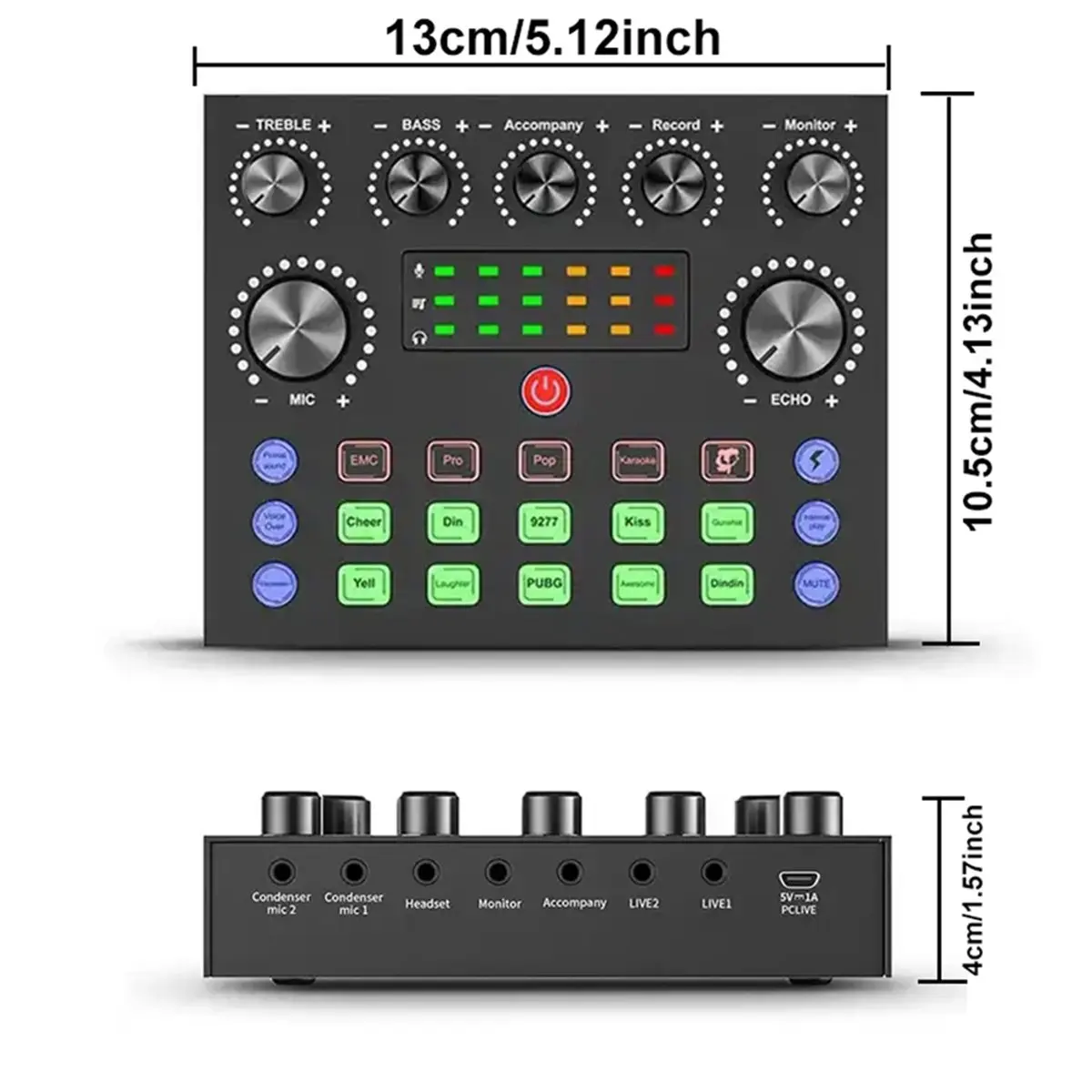 High Performance V8S Live Sound Card Podcast Equipment Bundle,with Microphone Set Device,Music/Recording Live Streaming