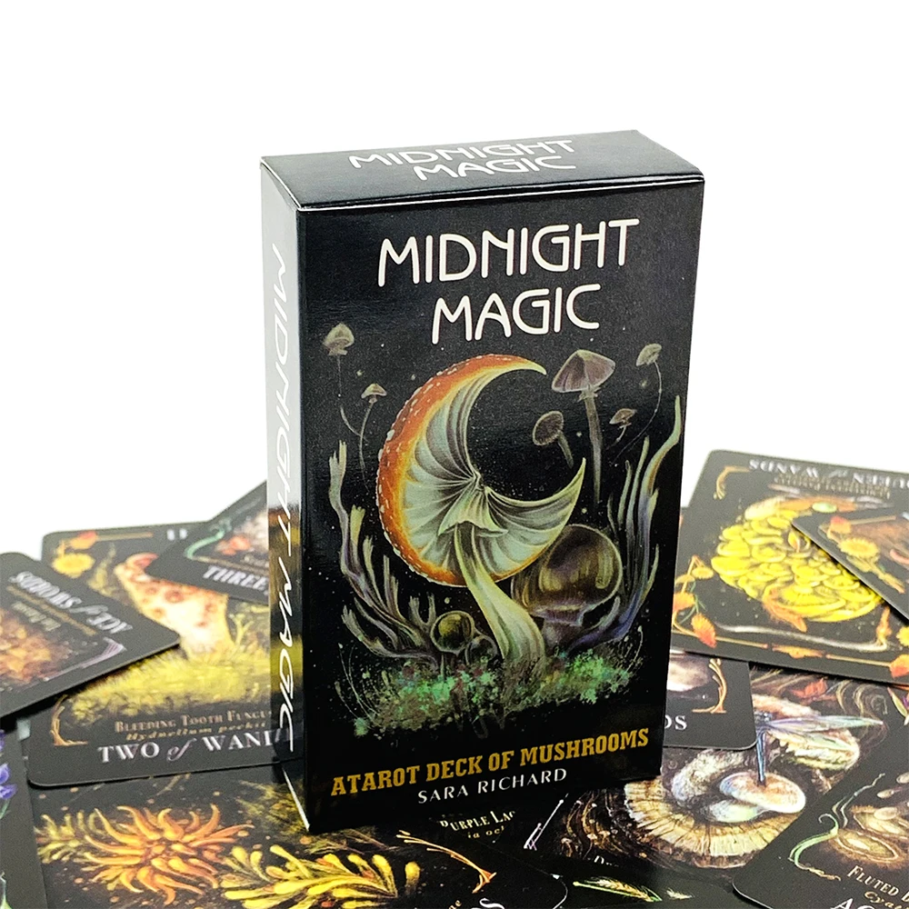 

Полуночная магия Таро Колода грибов Карты 78 Колода Oracle English Visions Divination Edition Borad Играющие игры Коллекция
