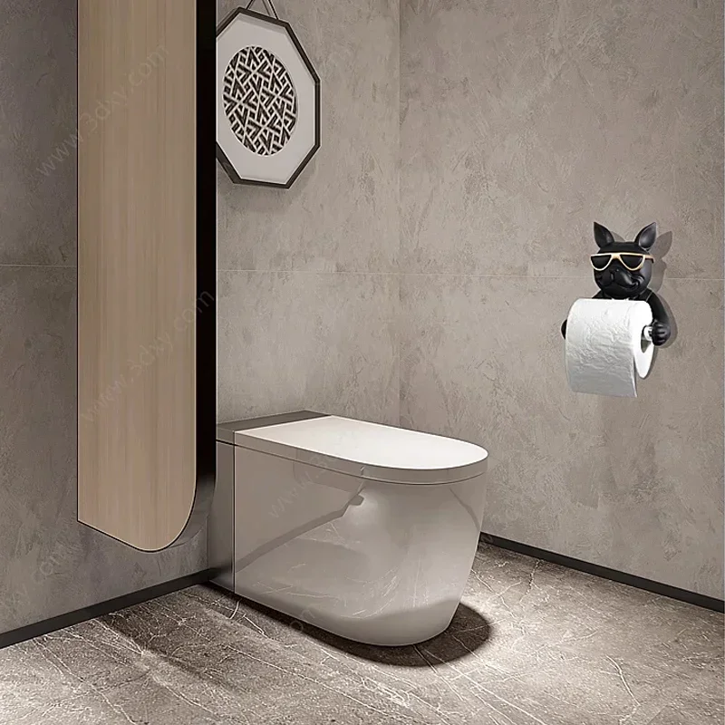 Paper Holders Creative Wall Mounted Tissue Holder Bathroom Kitchen Paper Roll Tube Cartoon Dog Living Room Toilet Decoration