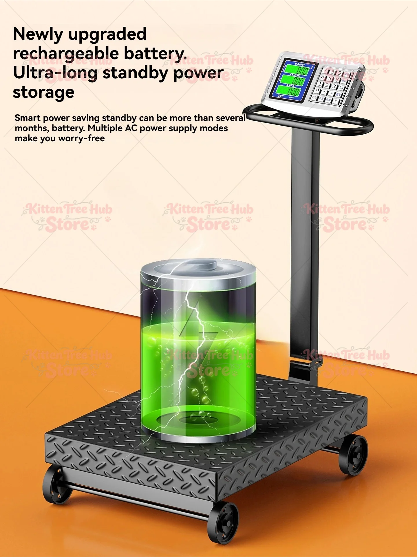 500kg Electronic Scale Wheel Folding Commercial Platform Scale Household Weight Scale
