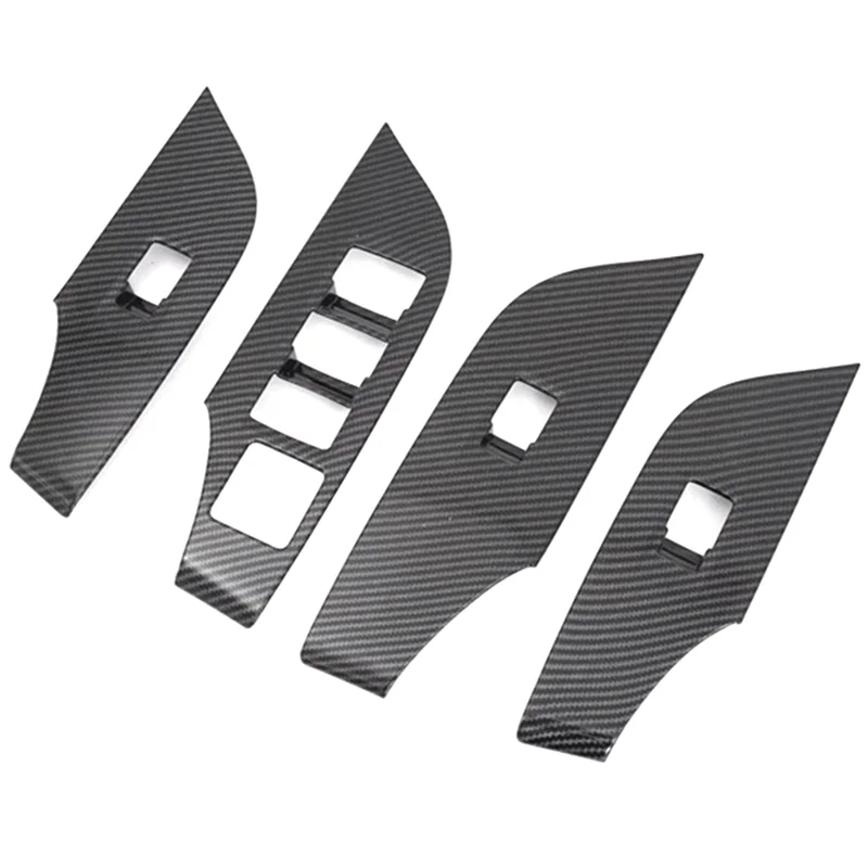 

Window Decoration Patch Trim Stickers Interior Carbon Fiber Style Window Switch Panel Frame Cover For Toyota RAV4 2019 2020