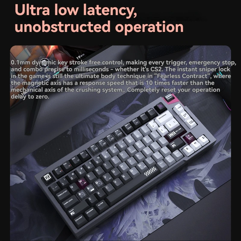 

75V2 Tri-mode Mechanical Keyboard Customized Hot Swappble RGB CNC Aluminum Gasket Structure Ergonomics Game Mechanical Keyboard