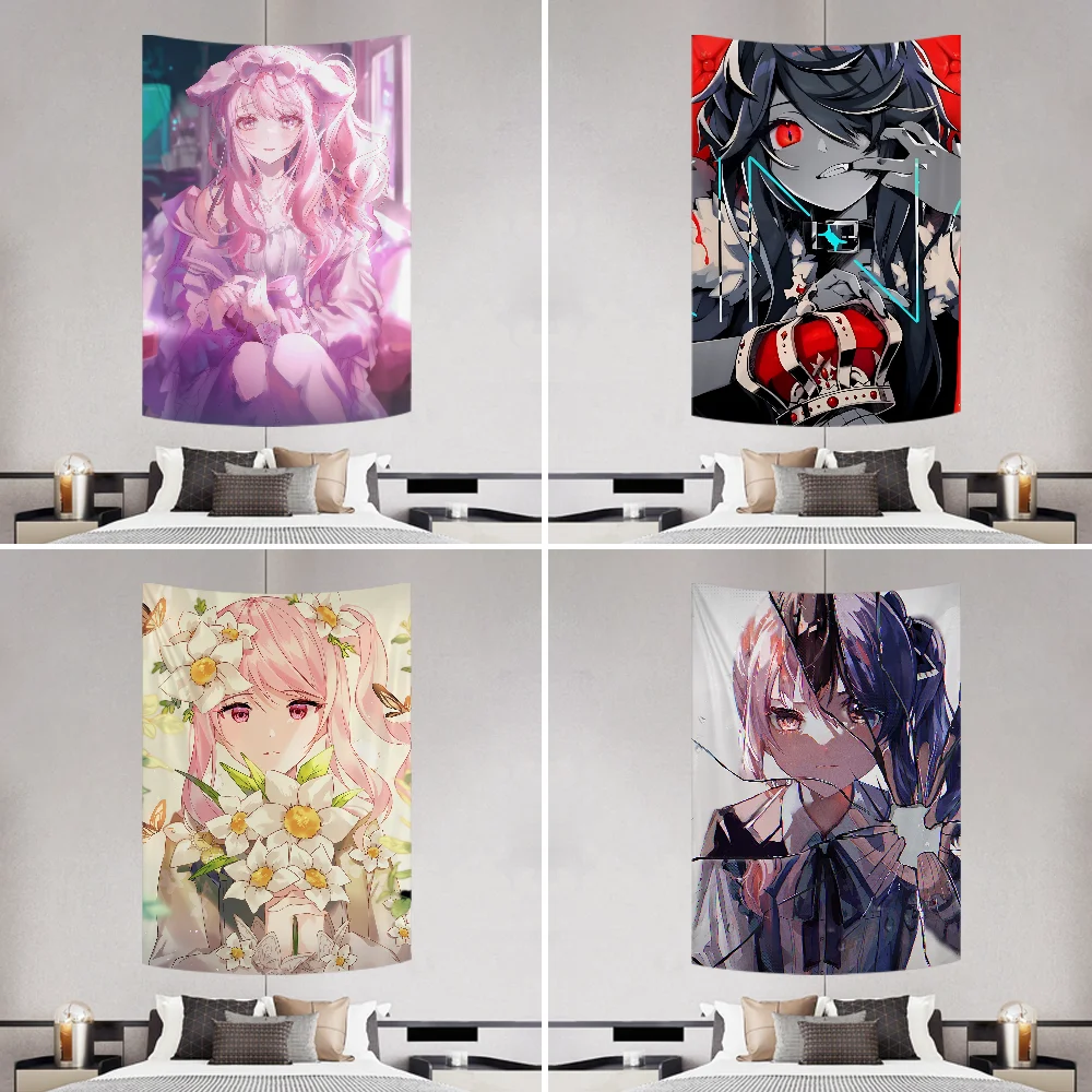 

Project Sekai Tapestry Decoration Party Background Hanging Cloth Bedroom Tapestry Room Decor Aesthetic