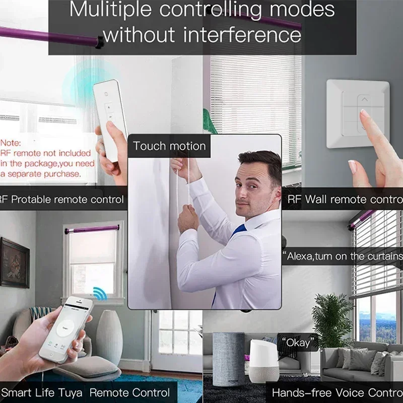 25mm Smart WiFi RF Rohr Motor, tuya Smart Leben APP Rollo Shutter Automatische Vorhang Motor AC für 38mm Rohr Alexa Google