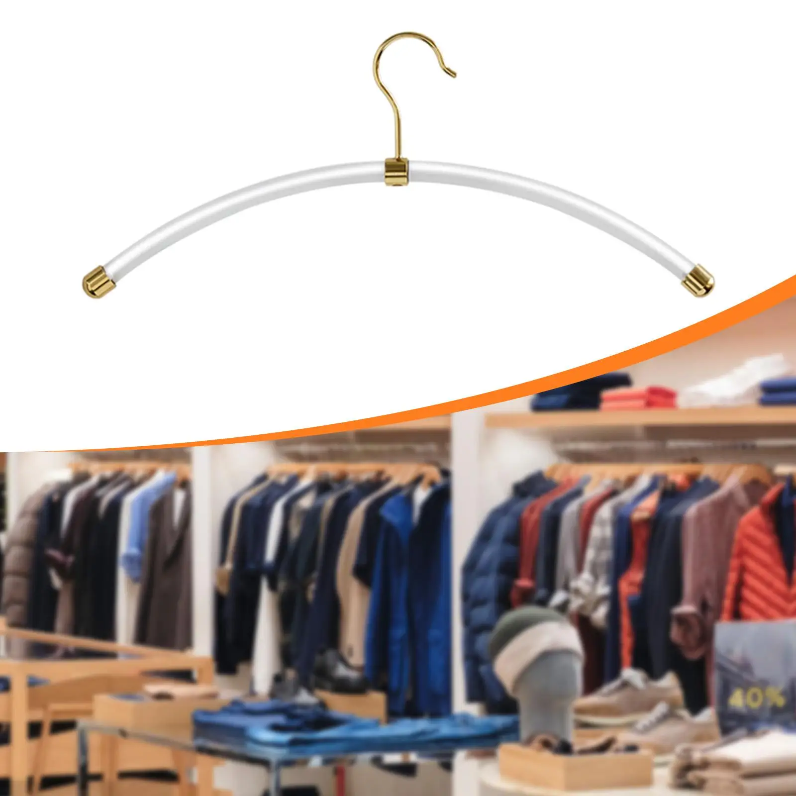 Sturdy Closet Organizer Acrylic Brass Coat Rack Non Slip Clothes Hanger Laundry Accessory for Wardrobe Storage - view 4