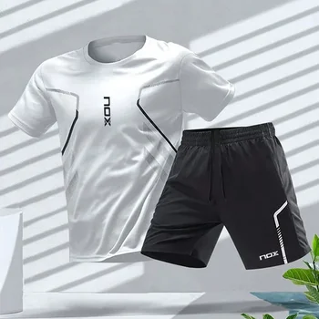 2024Nox Men's Tennis Sports T-shirt And Loose Shorts Set Comfortable Football Sports Shorts Summer Men's Badminton Training Wear