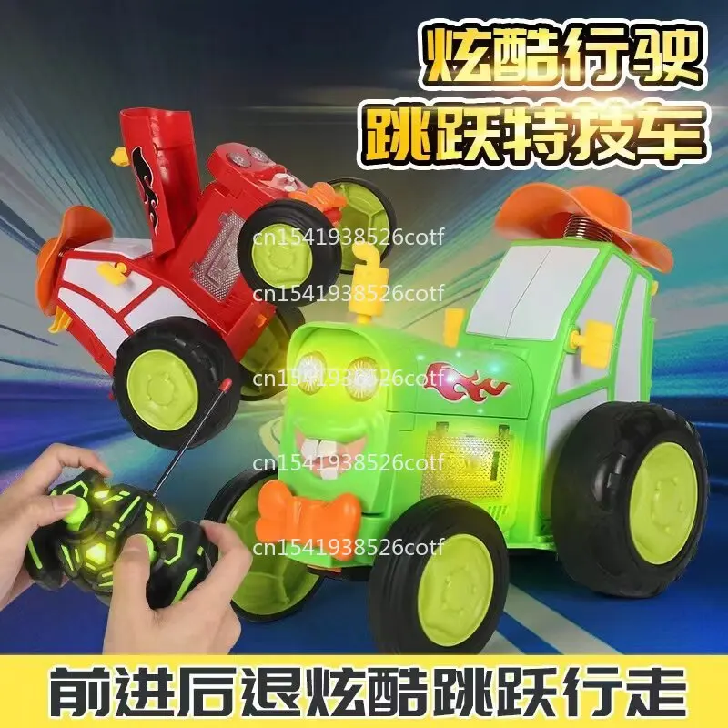 Wireless remote control car lights music rocking tumbling car electric train toys