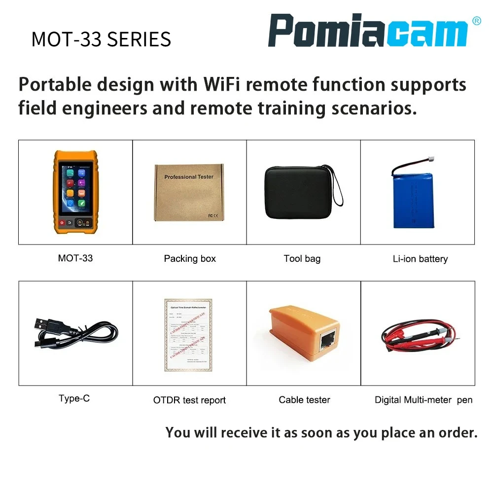 Event Map Analysis and Report Export Dual Wavelength and RJ45 Network Cable Test Portable Multifunction Touch Screen OTDR