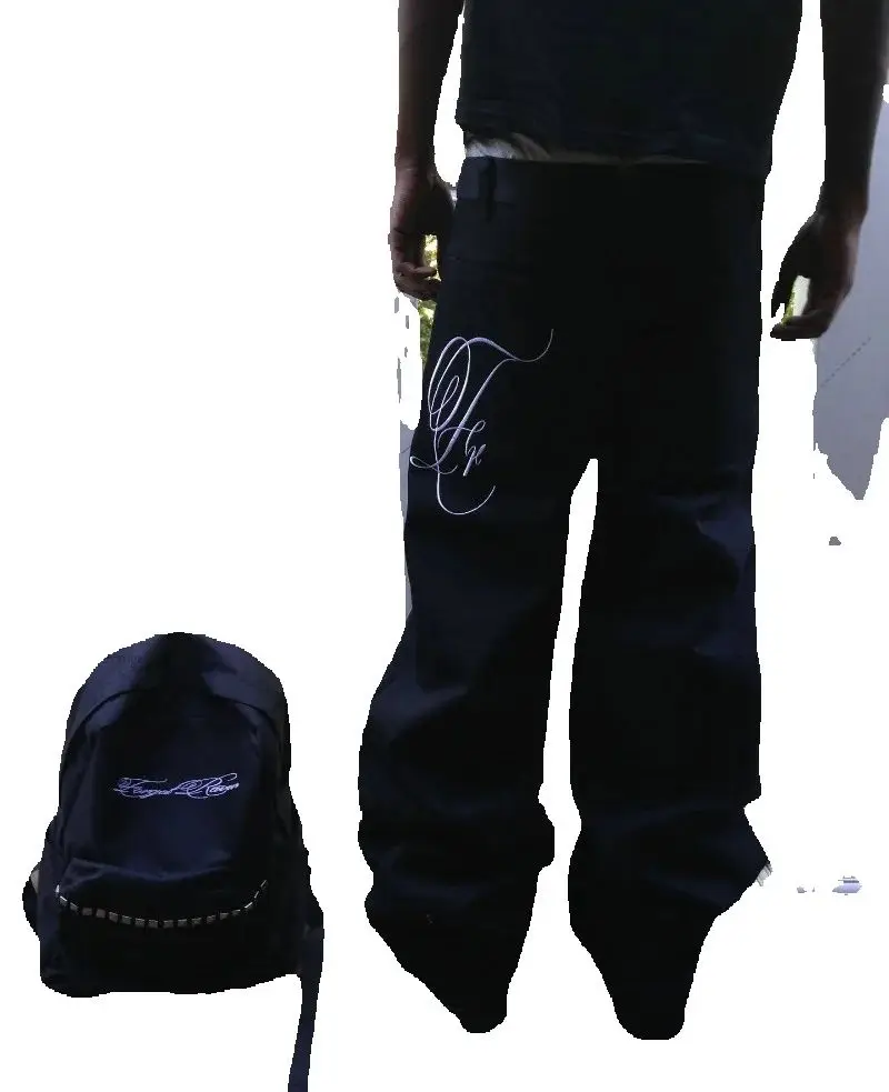 

Gothic Letter Print Casual Rock High Street Loose High-waisted Pants Men Hip-hop Retro Y2K Vintage Oversized Washed Jeans Women