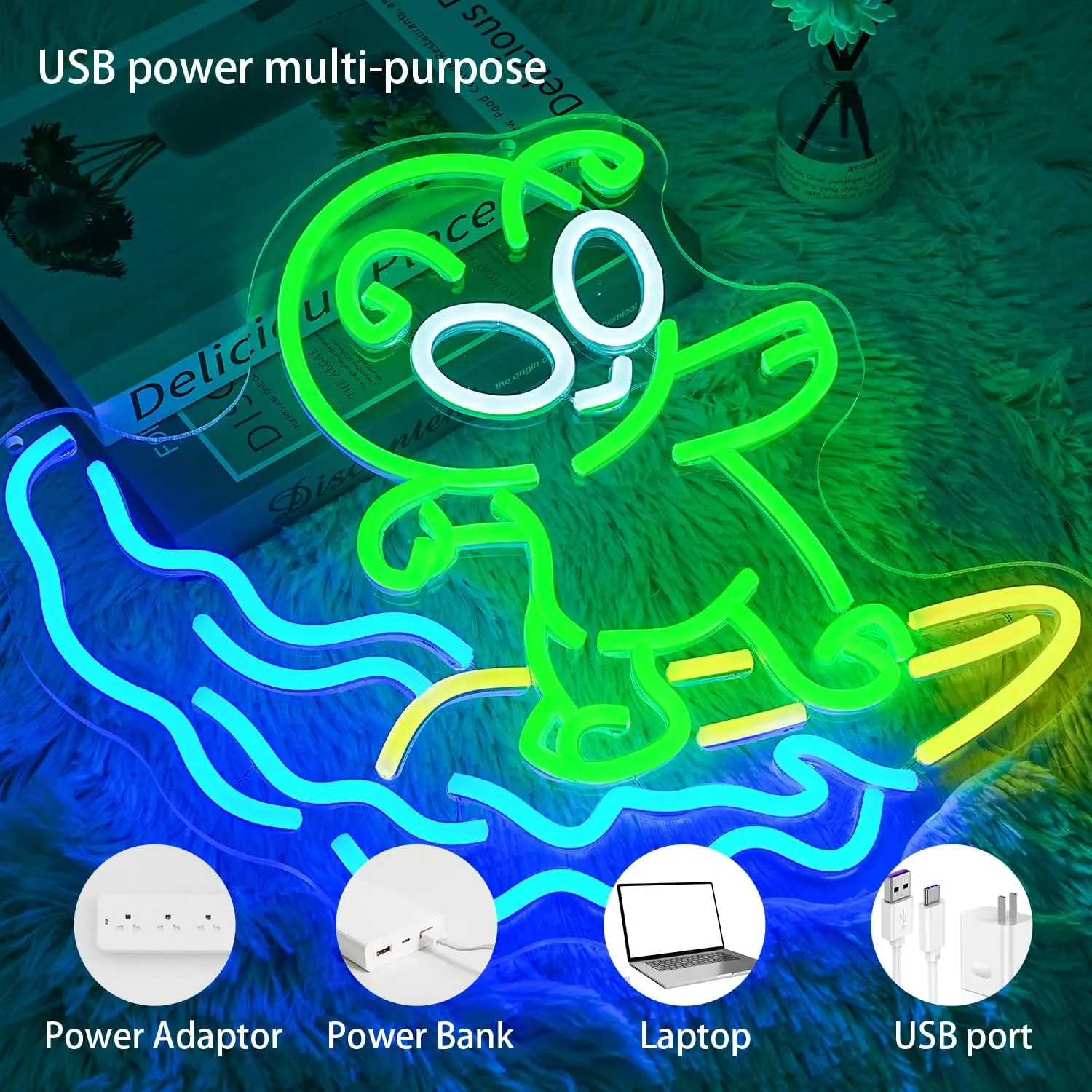 الغريبة تصفح LED النيون تسجيل USB عكس الضوء ضوء النيون تسجيل ل غرفة نوم غرفة معيشة حفلة عيد ميلاد هدية جدار ديكور