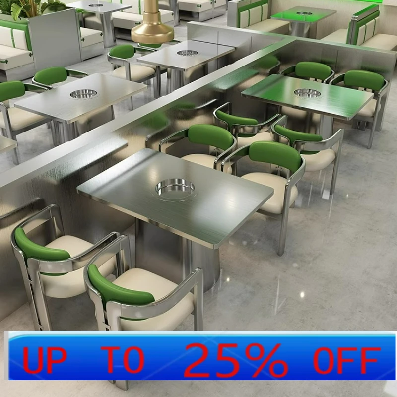 

LTT stainless steel chair industrial style theme restaurant wall booth cafe table and chair combination
