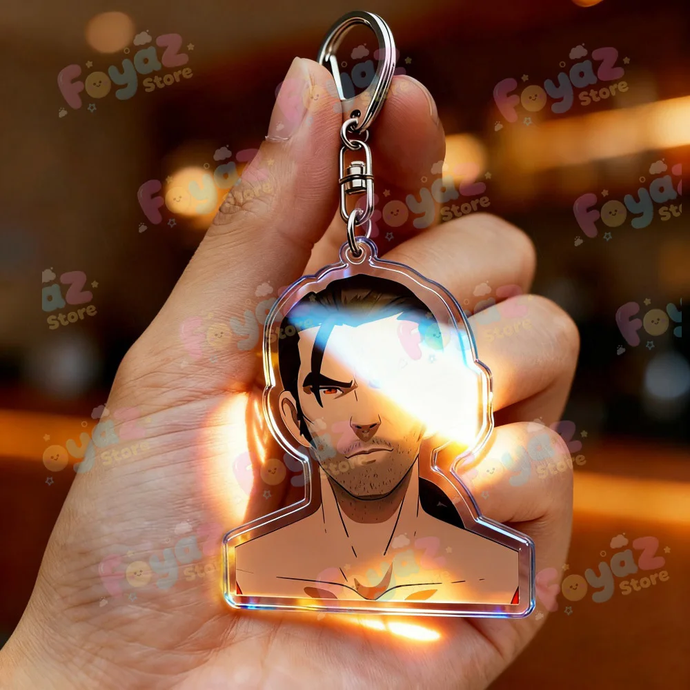 إرسال سلسلة مفاتيح الألعاب للملحقات Mecha Man Blonde Blazer Robert Robertson Keyring Jewelry Gaming Fans Gifts