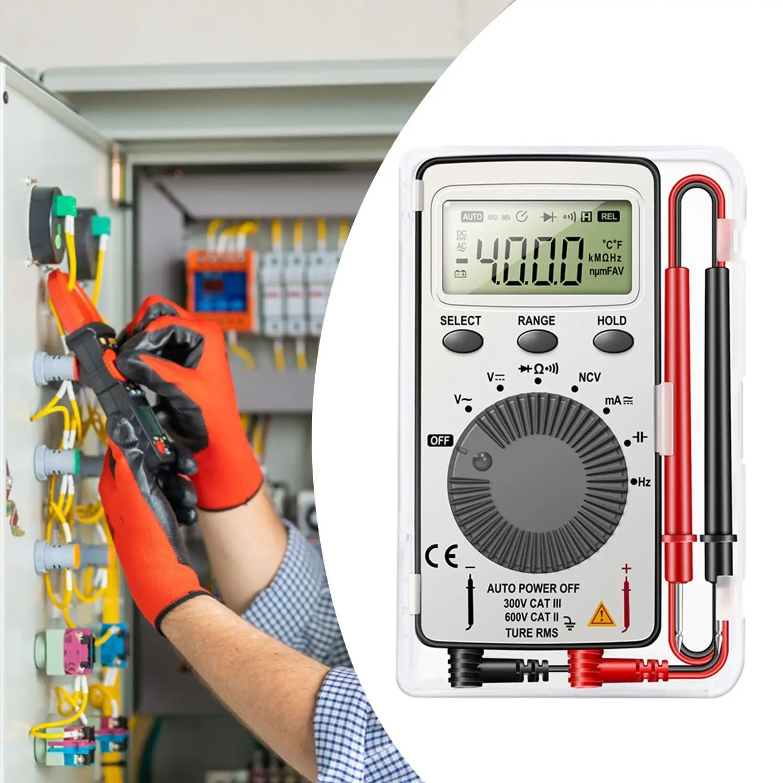 

Digital Multimeter DC AC Voltmeter Practical Diode Test Current Meter Capacitance Resistance Test Premium Professional Versatile